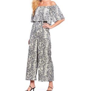 Dillards Sugar Lips Women’s Snake Jumpsuit Off Shoulder Size Small P2678DR